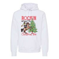 Rockin Around The Christmas Tree Western Cowboy Cowgirl Premium Hoodie