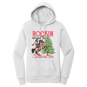 Rockin Around The Christmas Tree Western Cowboy Cowgirl Women's Pullover Hoodie