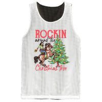 Rockin Around The Christmas Tree Western Cowboy Cowgirl Mesh Reversible Basketball Jersey Tank