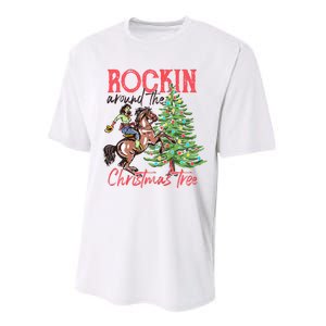 Rockin Around The Christmas Tree Western Cowboy Cowgirl Performance Sprint T-Shirt