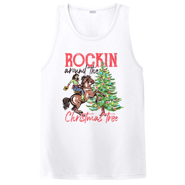 Rockin Around The Christmas Tree Western Cowboy Cowgirl PosiCharge Competitor Tank