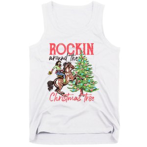 Rockin Around The Christmas Tree Western Cowboy Cowgirl Tank Top