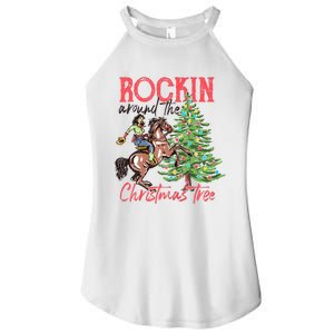 Rockin Around The Christmas Tree Western Cowboy Cowgirl Women's Perfect Tri Rocker Tank