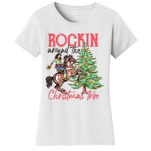 Rockin Around The Christmas Tree Western Cowboy Cowgirl Women's T-Shirt