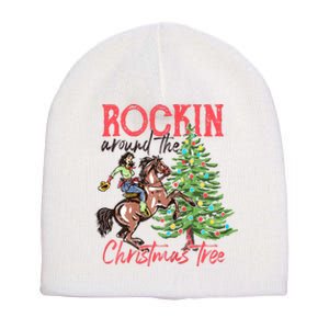 Rockin Around The Christmas Tree Western Cowboy Cowgirl Short Acrylic Beanie