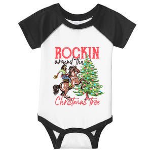 Rockin Around The Christmas Tree Western Cowboy Cowgirl Infant Baby Jersey Bodysuit