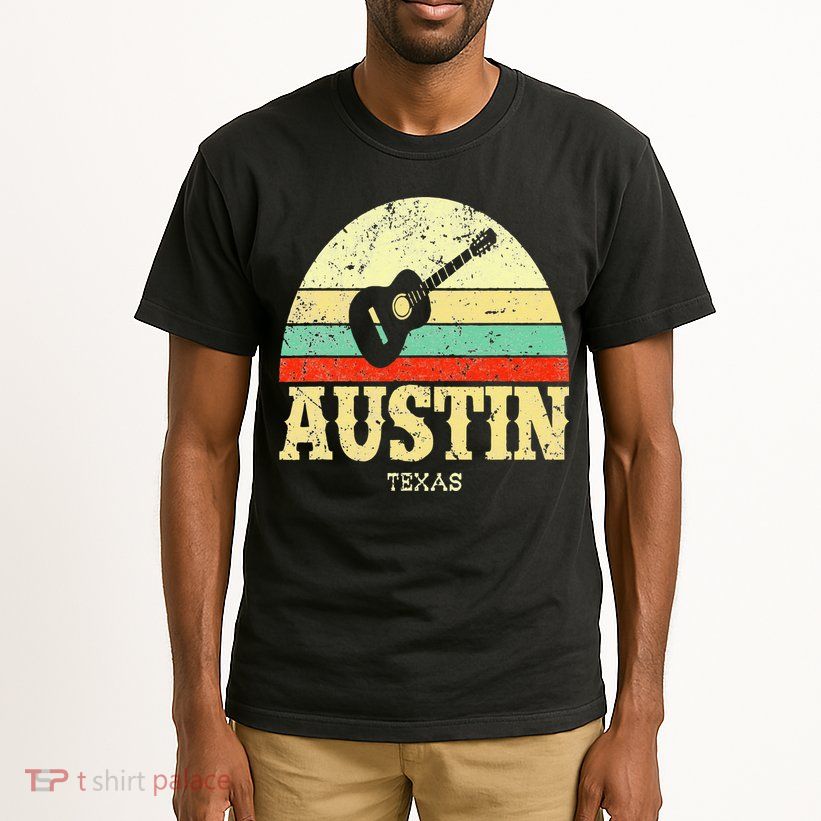 Retro Austin Texas Guitar Vintage Lone Star State Tall T-Shirt