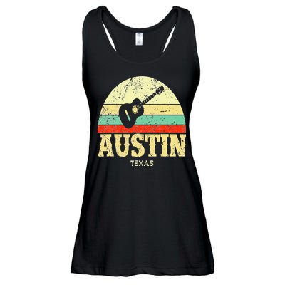 Retro Austin Texas Guitar Vintage Lone Star State Ladies Essential Flowy Tank