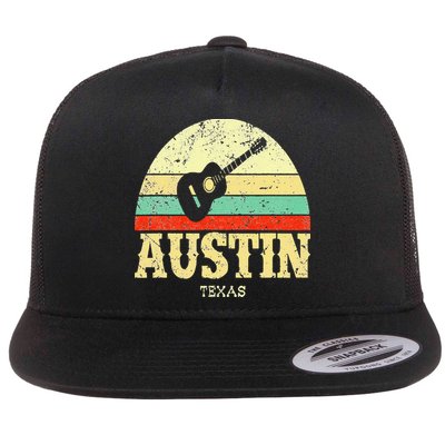Retro Austin Texas Guitar Vintage Lone Star State Flatbill Hat