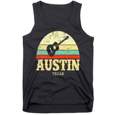 Retro Austin Texas Guitar Vintage Lone Star State Tank Top