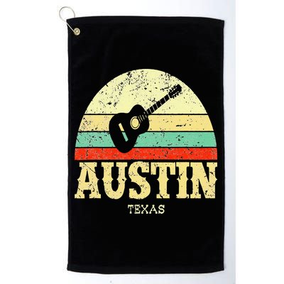 Retro Austin Texas Guitar Vintage Lone Star State Golf Towel