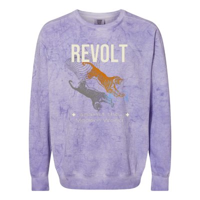 Revolt Against The Modern World Ride The Tiger Julius Evola Colorblast Crewneck Sweatshirt