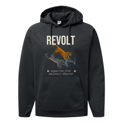 Revolt Against The Modern World Ride The Tiger Julius Evola Performance Fleece Hoodie