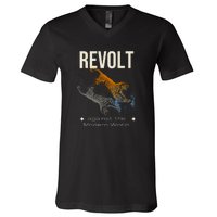 Revolt Against The Modern World Ride The Tiger Julius Evola V-Neck T-Shirt