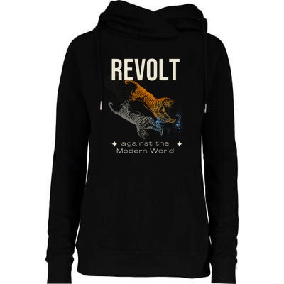 Revolt Against The Modern World Ride The Tiger Julius Evola Womens Funnel Neck Pullover Hood