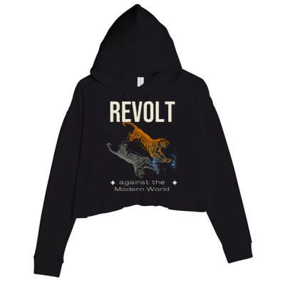 Revolt Against The Modern World Ride The Tiger Julius Evola Crop Fleece Hoodie