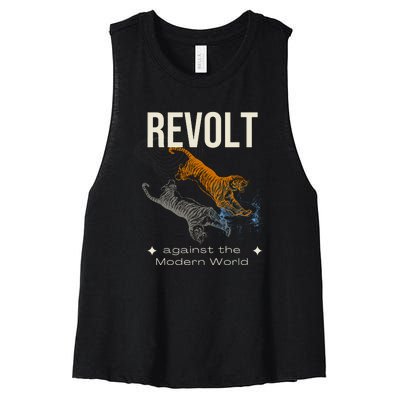 Revolt Against The Modern World Ride The Tiger Julius Evola Women's Racerback Cropped Tank