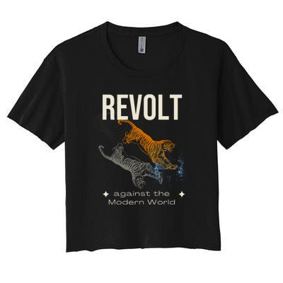 Revolt Against The Modern World Ride The Tiger Julius Evola Women's Crop Top Tee