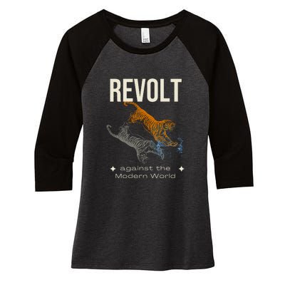 Revolt Against The Modern World Ride The Tiger Julius Evola Women's Tri-Blend 3/4-Sleeve Raglan Shirt