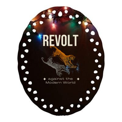 Revolt Against The Modern World Ride The Tiger Julius Evola Ceramic Oval Ornament