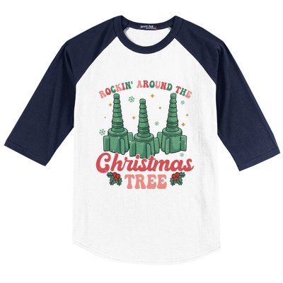 Rocking Around The Christmas Tree Respiratory Therapist Xmas Gift Baseball Sleeve Shirt