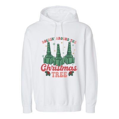 Rocking Around The Christmas Tree Respiratory Therapist Xmas Gift Garment-Dyed Fleece Hoodie