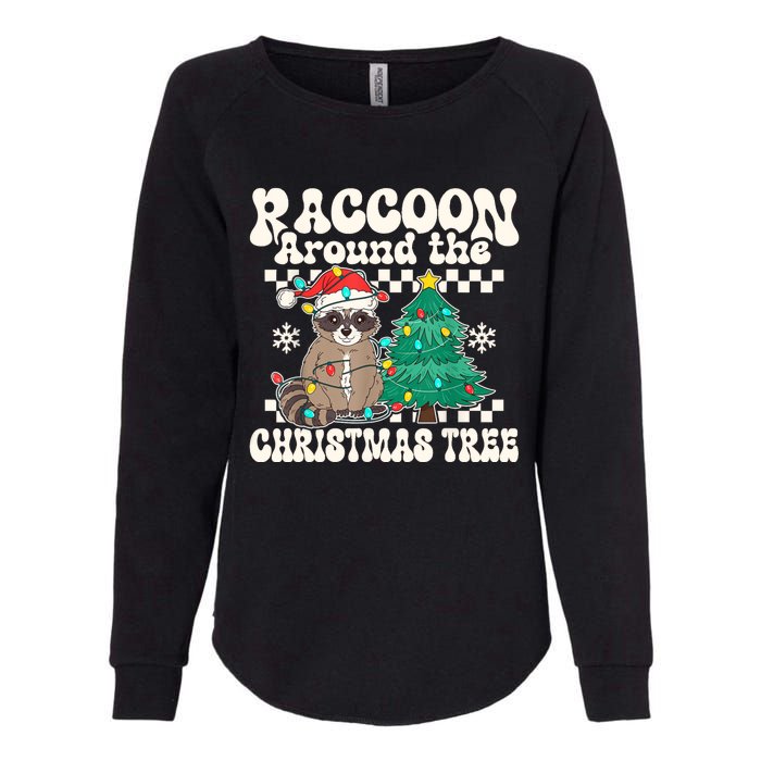 Raccoon Around The Christmas Tree Raccoon Lover Funny Womens California Wash Sweatshirt