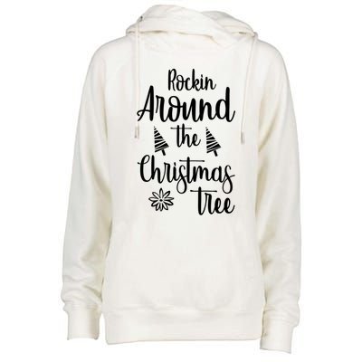 Rockin Around The Christmas Tree Gift Womens Funnel Neck Pullover Hood