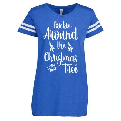 Rockin Around The Christmas Tree Gift Enza Ladies Jersey Football T-Shirt