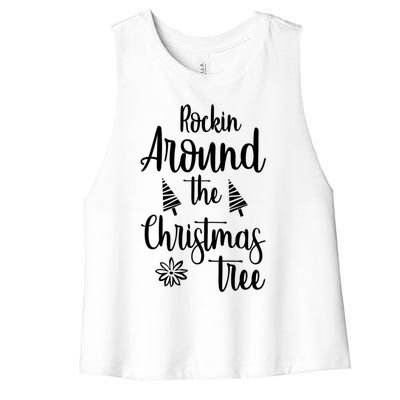 Rockin Around The Christmas Tree Gift Women's Racerback Cropped Tank