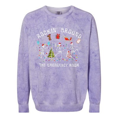 Rocking Around The Emergency Room Nurse Christmas Colorblast Crewneck Sweatshirt