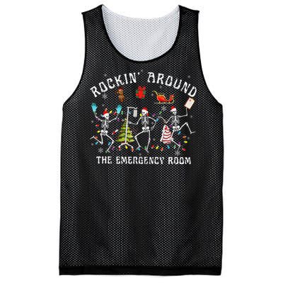 Rocking Around The Emergency Room Nurse Christmas Mesh Reversible Basketball Jersey Tank