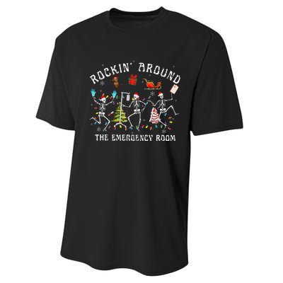 Rocking Around The Emergency Room Nurse Christmas Performance Sprint T-Shirt