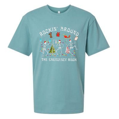 Rocking Around The Emergency Room Nurse Christmas Sueded Cloud Jersey T-Shirt