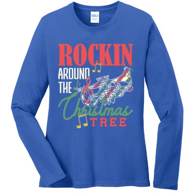 Rockin Around The Christmas Tree Trumpet Pyjamas Gift Ladies Long Sleeve Shirt