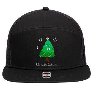 Rockin Around The Christmas Tree Unisex Gift 7 Panel Mesh Trucker Snapback Hat