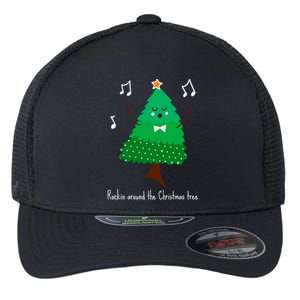 Rockin Around The Christmas Tree Unisex Gift Flexfit Unipanel Trucker Cap