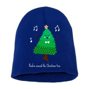 Rockin Around The Christmas Tree Unisex Gift Short Acrylic Beanie