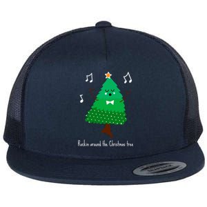 Rockin Around The Christmas Tree Unisex Gift Flat Bill Trucker Hat