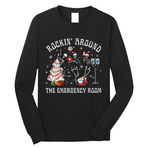 Rockin' Around The Emergency Room Christmas Xmas Nurse Funny Long Sleeve Shirt