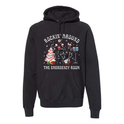 Rockin' Around The Emergency Room Christmas Xmas Nurse Funny Premium Hoodie