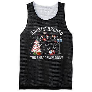 Rockin' Around The Emergency Room Christmas Xmas Nurse Funny Mesh Reversible Basketball Jersey Tank