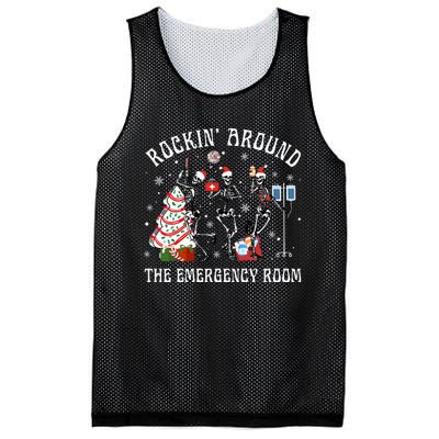 Rockin' Around The Emergency Room Christmas Xmas Nurse Funny Mesh Reversible Basketball Jersey Tank