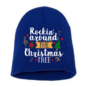 Rockin Around The Christmas Tree Holiday Cool Gift Short Acrylic Beanie