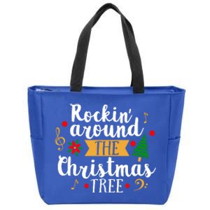 Rockin Around The Christmas Tree Holiday Cool Gift Zip Tote Bag