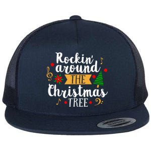 Rockin Around The Christmas Tree Holiday Cool Gift Flat Bill Trucker Hat