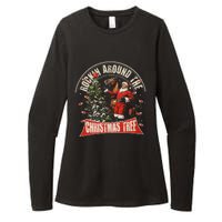 Rockin Around The Christmas Funny Cowboy Trump Western Xmas Womens CVC Long Sleeve Shirt