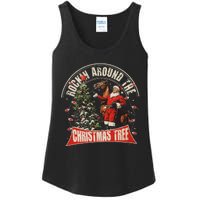 Rockin Around The Christmas Funny Cowboy Trump Western Xmas Ladies Essential Tank