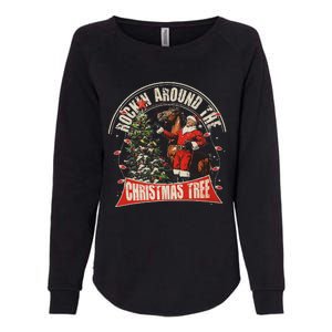 Rockin Around The Christmas Funny Cowboy Trump Western Xmas Womens California Wash Sweatshirt