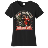 Rockin Around The Christmas Funny Cowboy Trump Western Xmas Women's T-Shirt